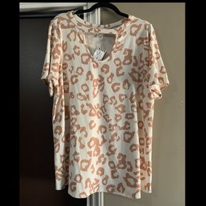 NWT Now & Forever leopard top